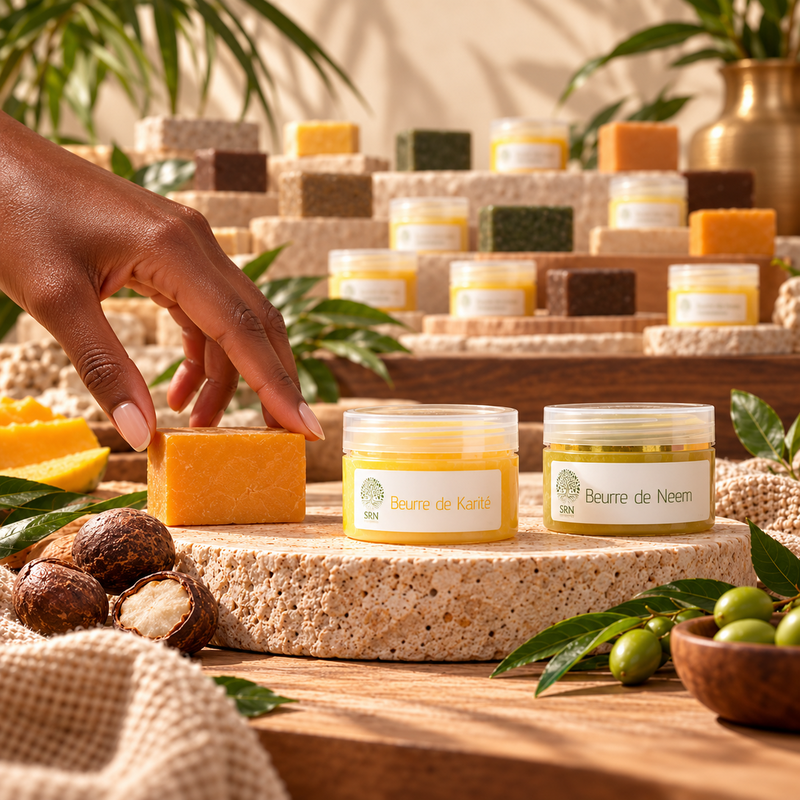 Pack Découverte SRN Cosmetics à composer avec 3 produits au choix : savons 60 g et beurres 50 g