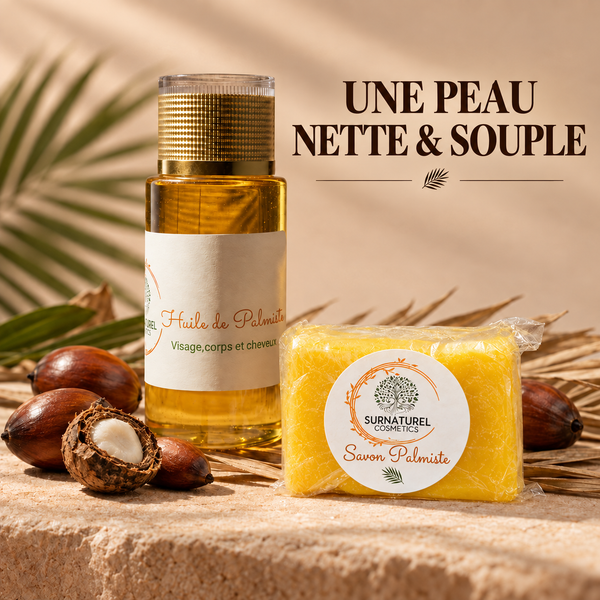 Pack Duo Palmiste — Savon Palmiste ESSENTIEL+ et Huile de Palmiste ABSOLU+, SRN Cosmetics