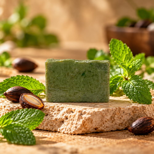 Savon Menthe Palmiste FRESH+ — Nettoyage Fraîcheur (Format Voyage 60g)