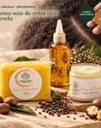 Pack Cuir Chevelu Découverte SRN Cosmetics – Savon Palmiste 200 g, Huile de Chébé et Beurre de Karité 50 g