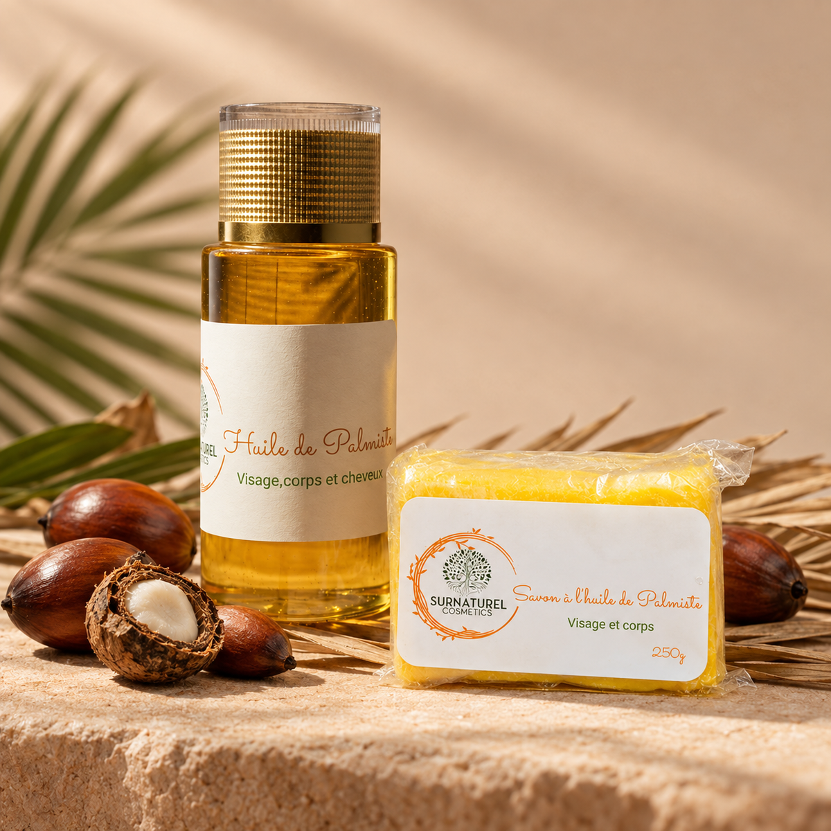 Pack Duo Palmiste — Savon Palmiste ESSENTIEL+ et Huile de Palmiste CONFORT+, SRN Cosmetics