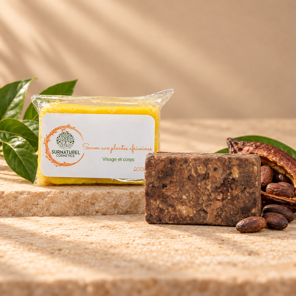 Duo Peau nette — Savon Plantes Africaines PURETÉ+ et Savon Noir Cacao DOUCEUR+, SRN Cosmetics