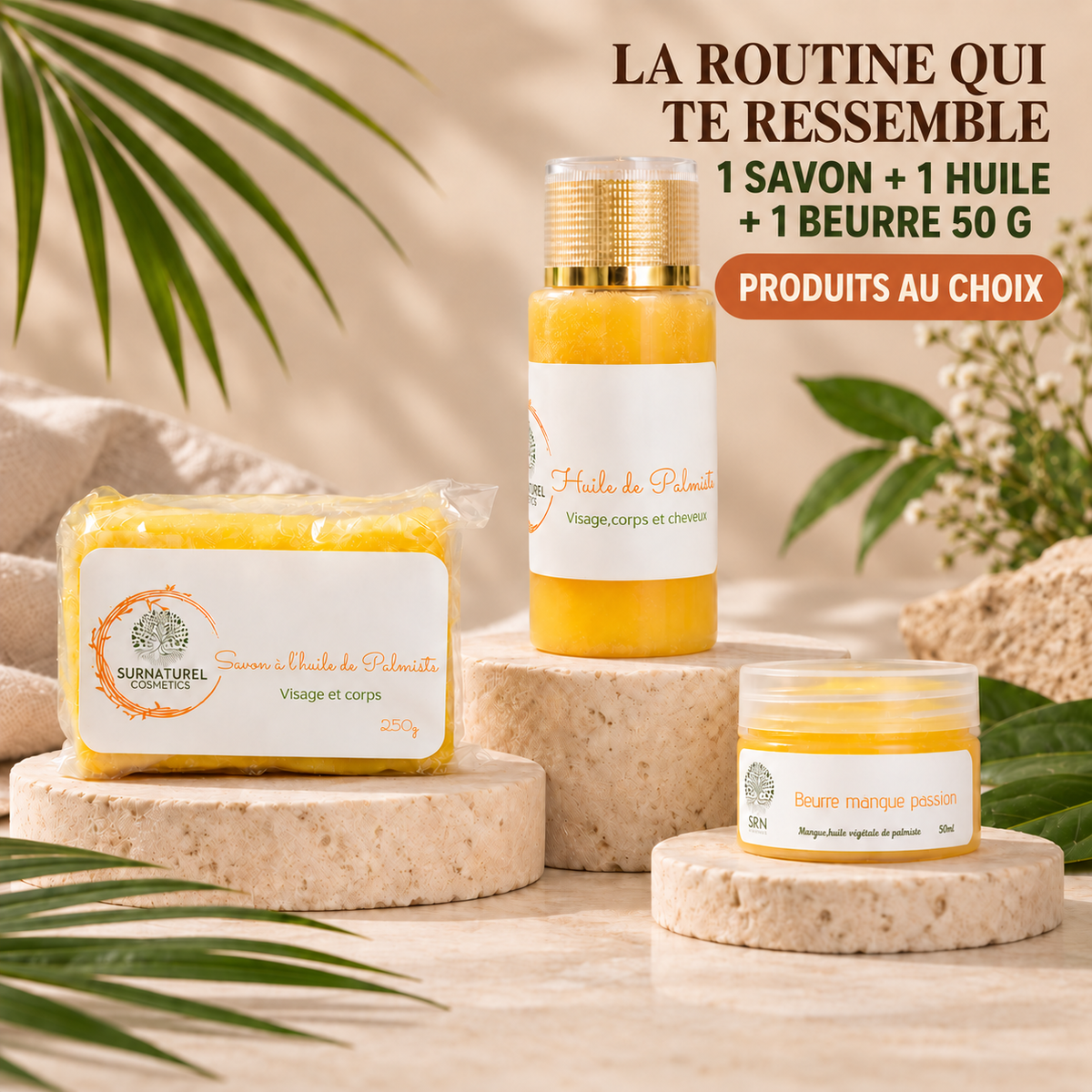 Composez votre routine — un savon, une huile et un beurre format découverte au choix, SRN Cosmetics
