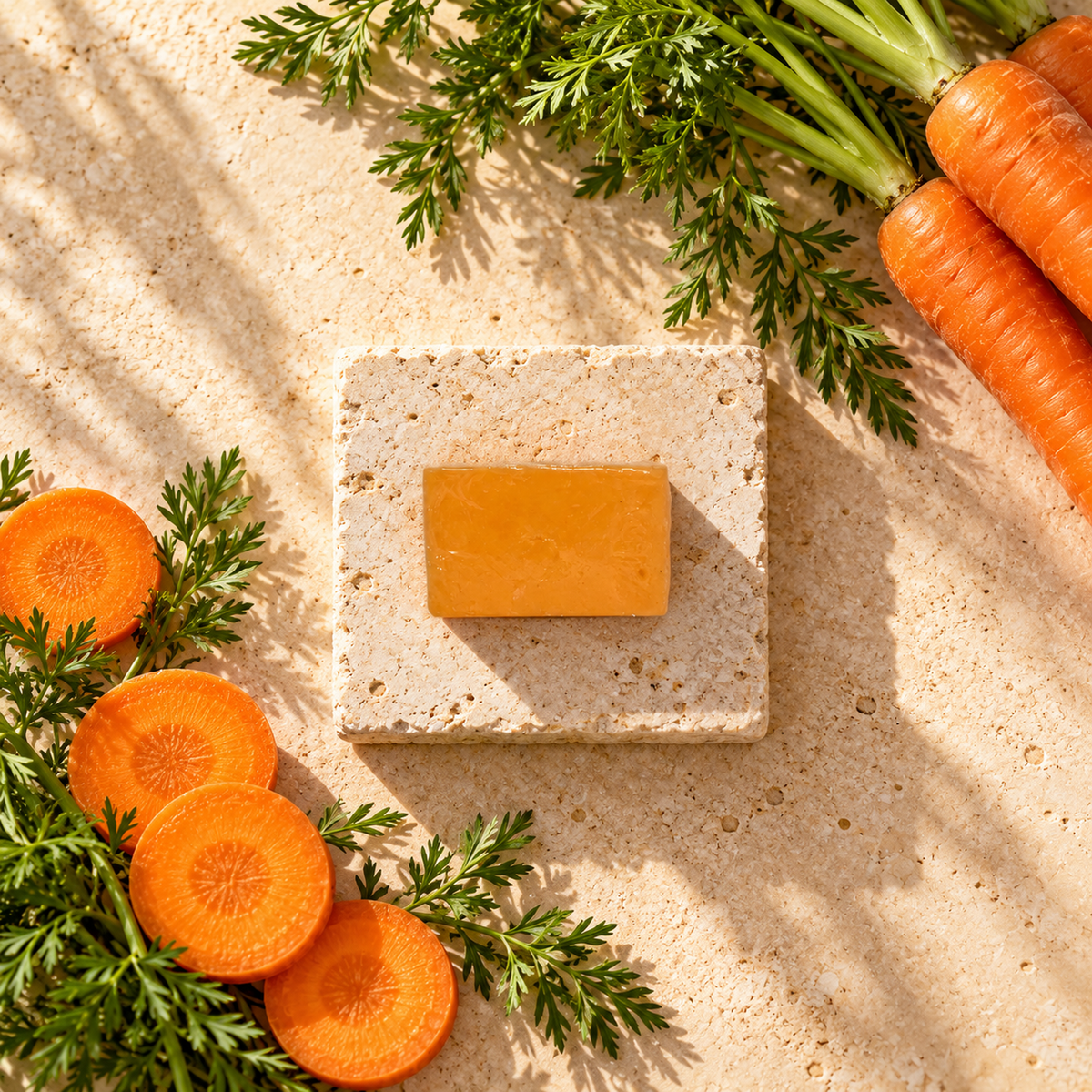 Savon Carotte ÉCLAT+ 60 g SRN Cosmetics – vue éditoriale premium