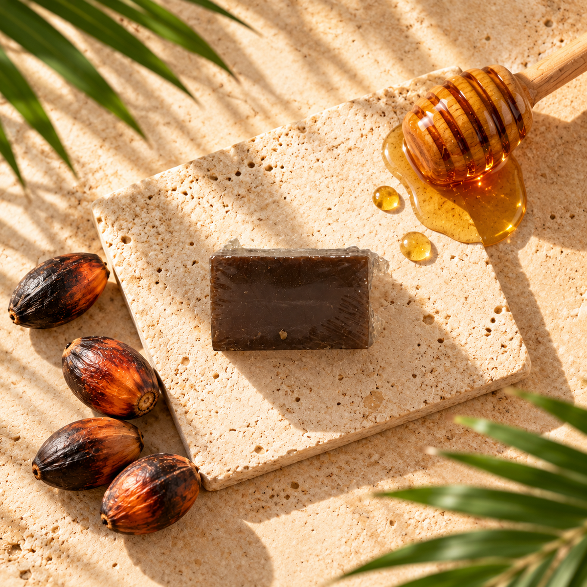 Savon Noir Miel Palmiste CONFORT+ 60 g SRN Cosmetics – vue éditoriale premium